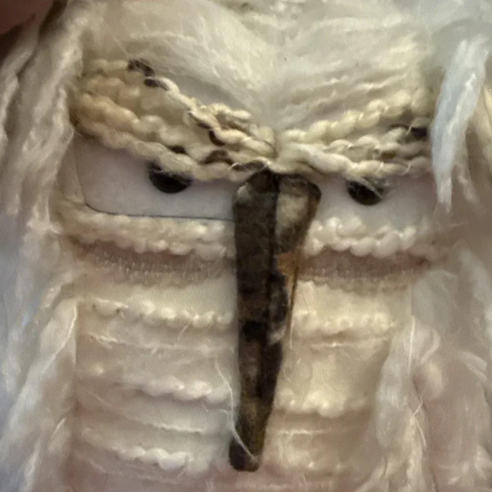 THE OWL SHAPED Door Stop IVORY WISPY  BARN BIRD By Cynthia Patton 2011 